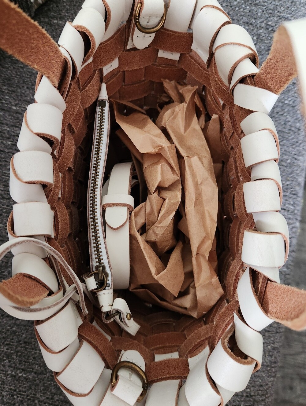 🤍HTF Polo Ralph Lauren🤍 - White Woven Mini Bellport Bag - Picture 14 of 15
